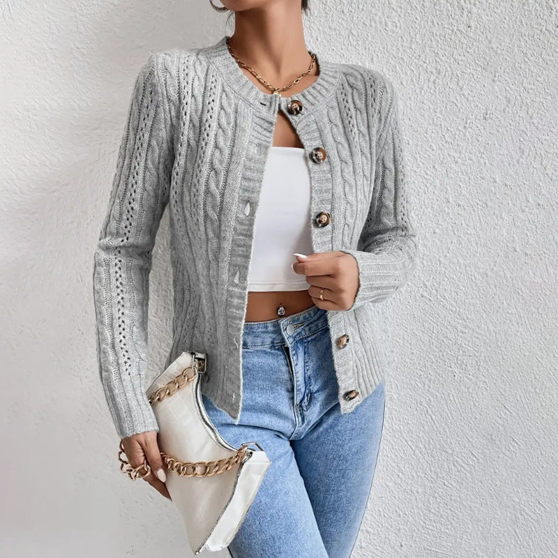 Autumn | Women's Button-Front Cable Knit Cardigan