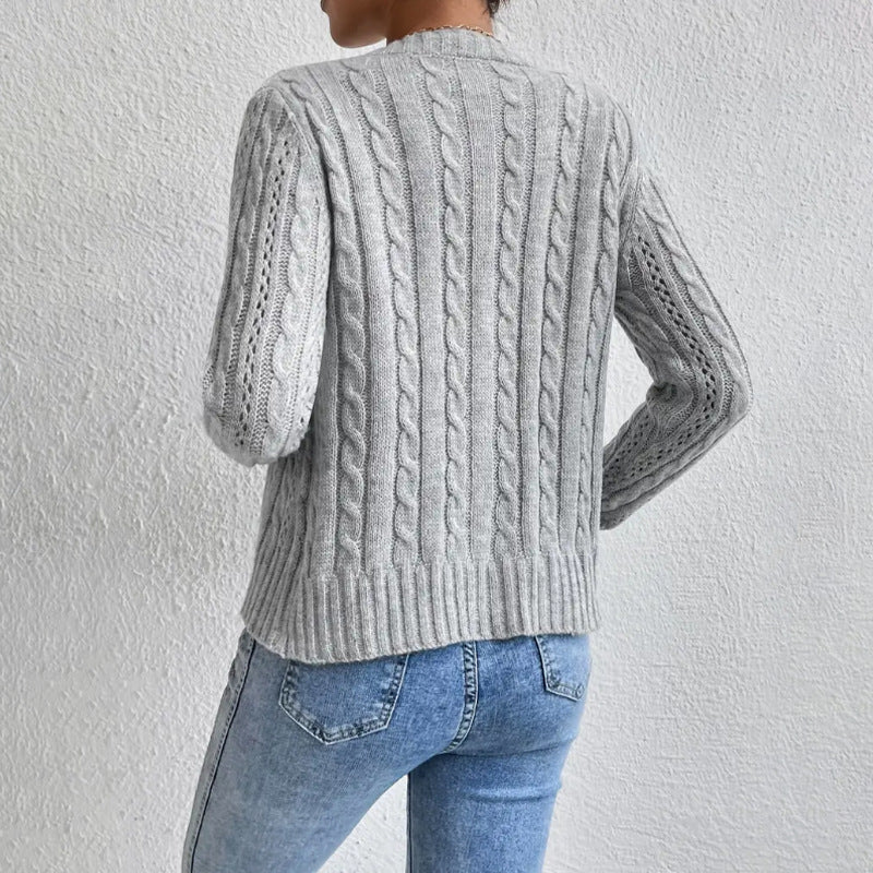 Autumn | Women's Button-Front Cable Knit Cardigan