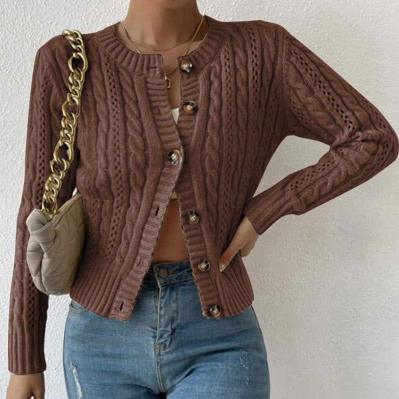 Autumn | Women's Button-Front Cable Knit Cardigan
