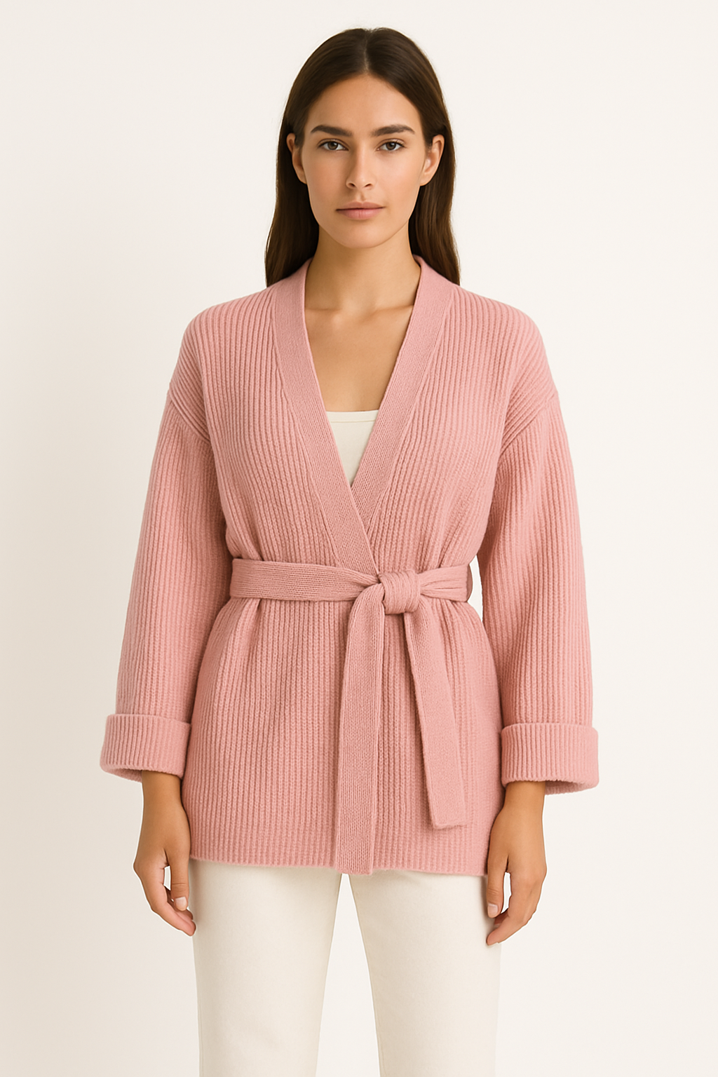 Samantha | Women's Wrap Ribbed Knit Sweater
