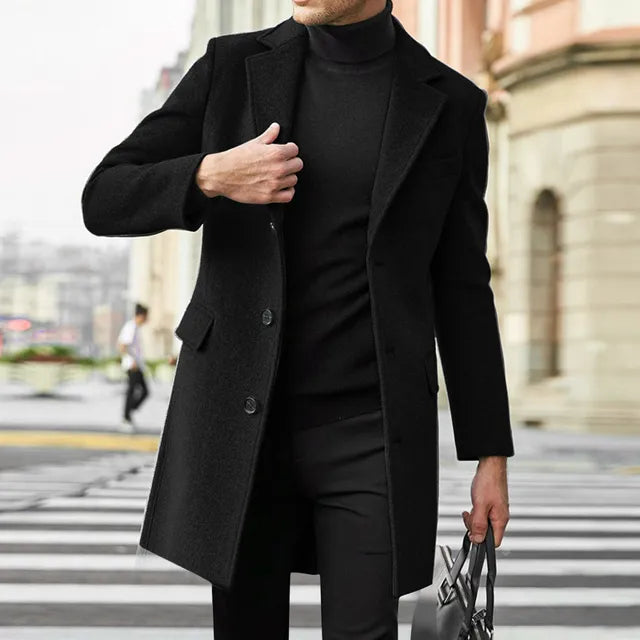 Keith | Men's Long Coat Single-Breasted Overcoat