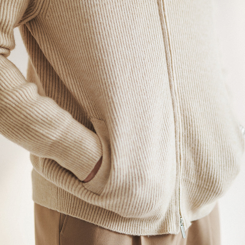 Russell | Men's Full Zip Ribbed Knit Sweater