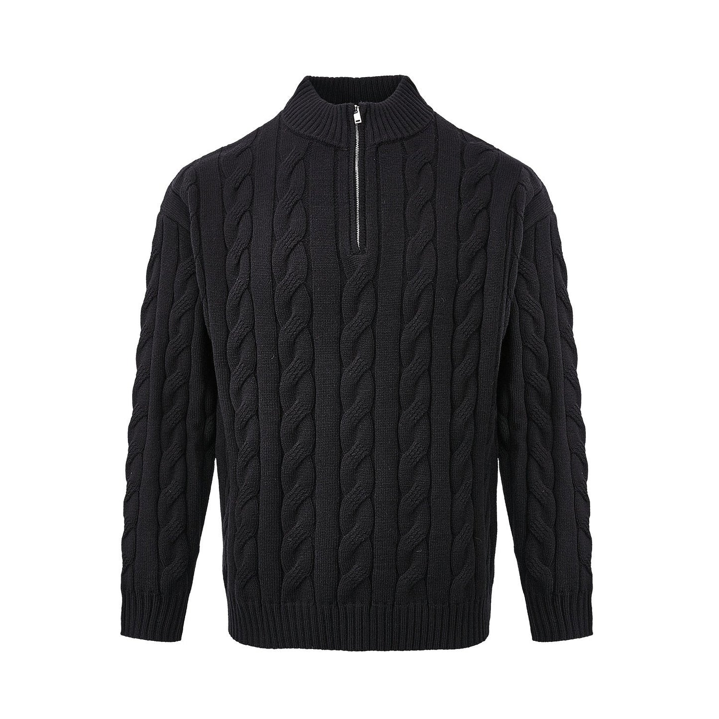 Men's Quarter-Zip Cable Knit Sweater