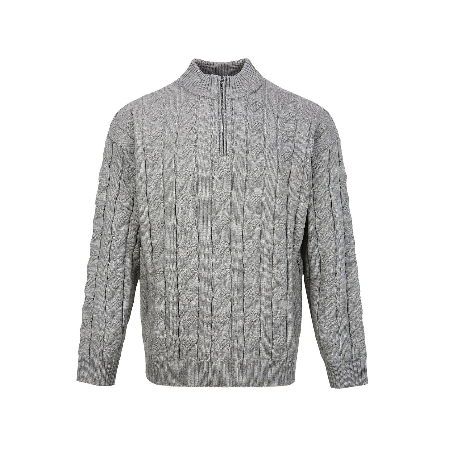 Men's Quarter-Zip Cable Knit Sweater