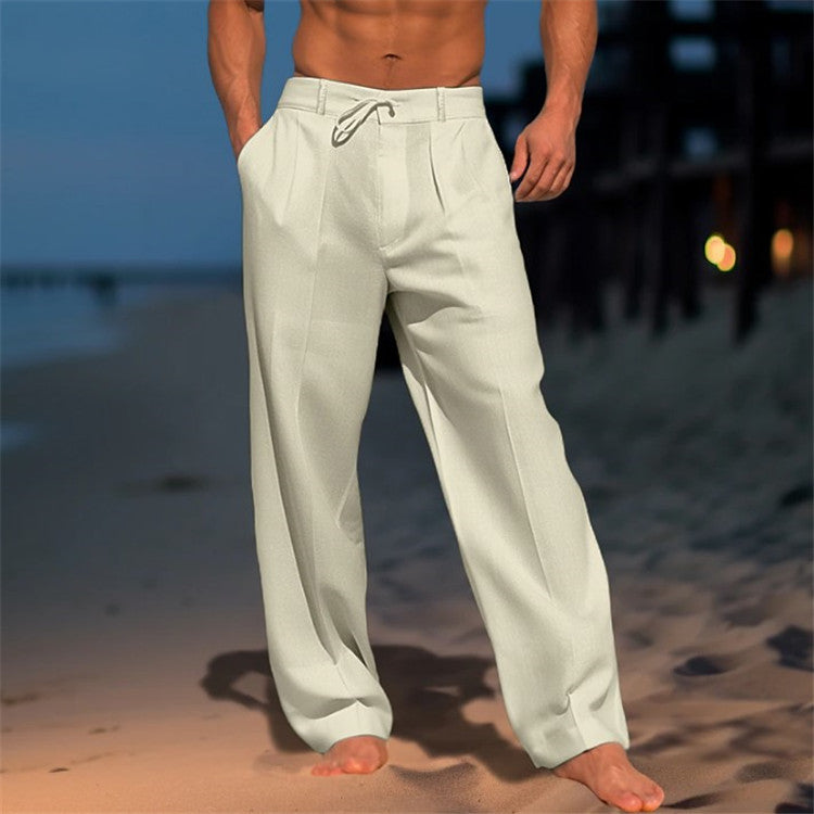 Jonas | Men's Relaxed Fit Trousers – Drawstring Waist & Pleated Front
