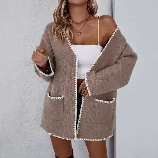 Jane | Women's Open Front Pocket Long Sleeve Cardigan