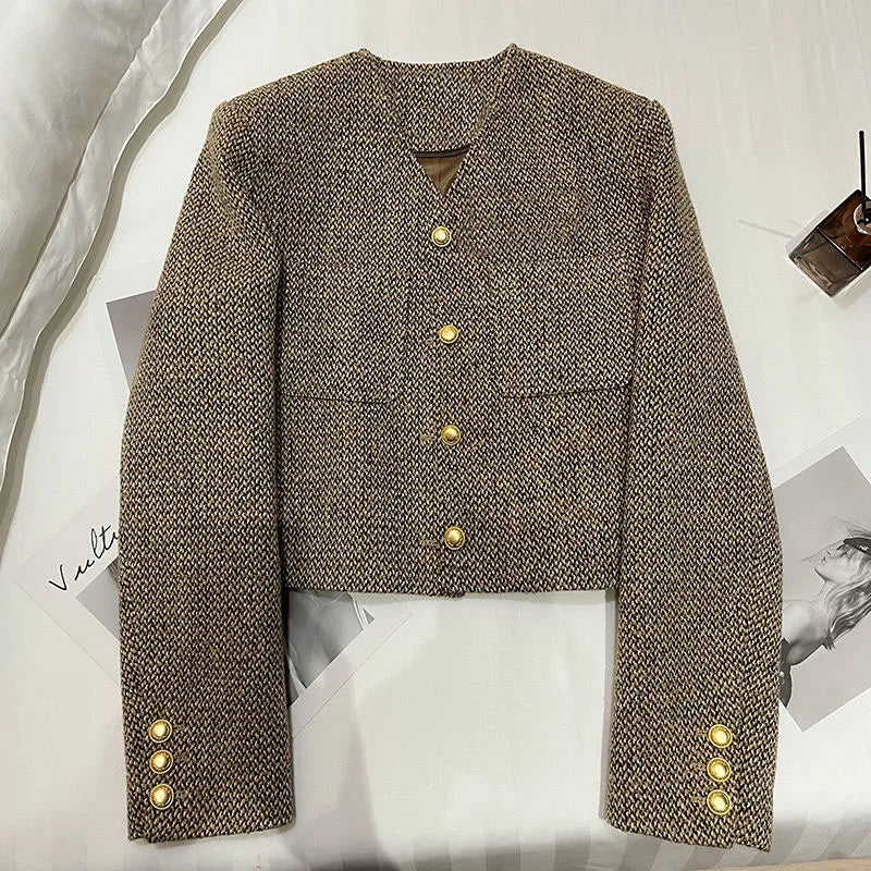 Gina | Women's Cropped Collarless Jacket