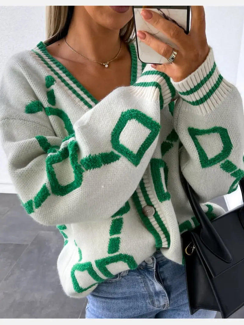 Eliza | Women's V-Neck Button-Front Cardigan
