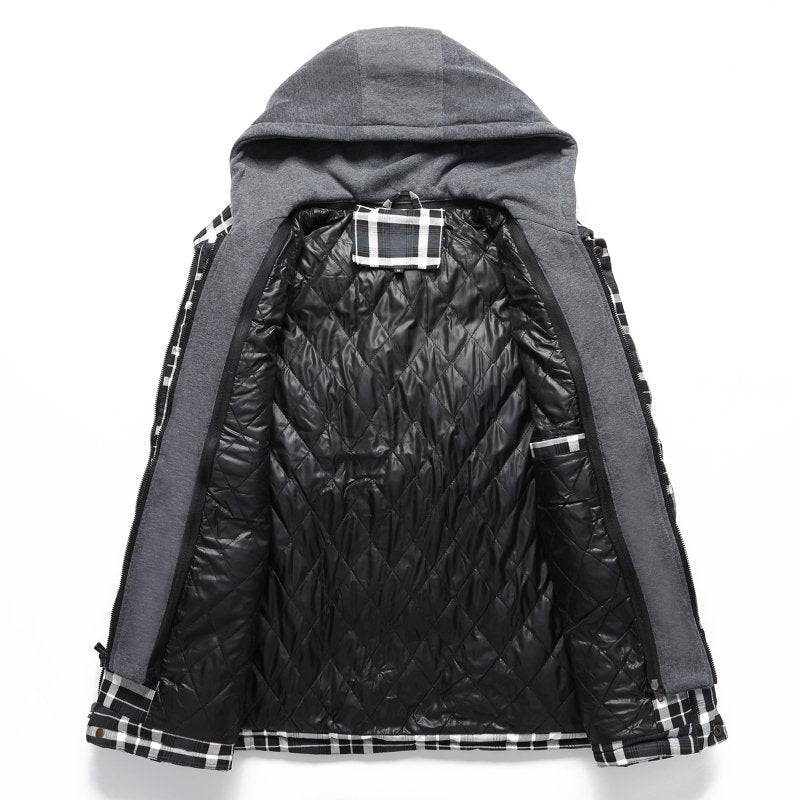 Miles | Men's Hooded Plaid Puffer Vest