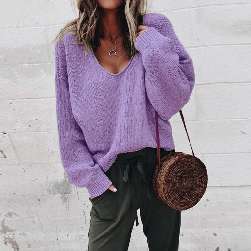 Gwen | Women's Oversized V-Neck Sweater
