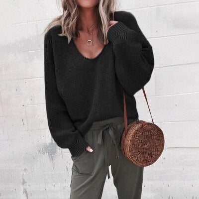 Gwen | Women's Oversized V-Neck Sweater