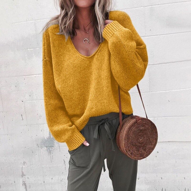 Gwen | Women's Oversized V-Neck Sweater