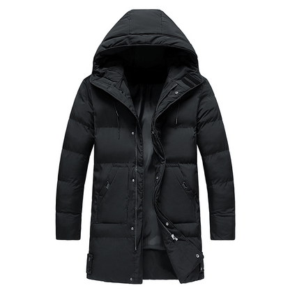Men’s Puffer Winter Jacket - Hooded Longline Design