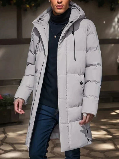 Men’s Puffer Winter Jacket - Hooded Longline Design