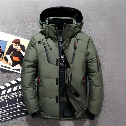 Men’s Puffer Winter Jacket - Hooded Design
