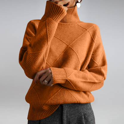 Filipa Women's Sweater | Cashmere Turtleneck Loose Fit Sweater