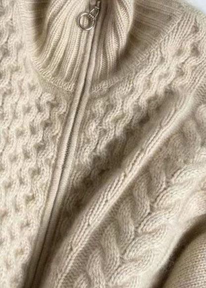 Katelyn | Women's Zip-Up Cable Knit Cardigan