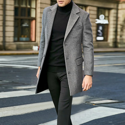 Keith | Men's Long Coat Single-Breasted Overcoat