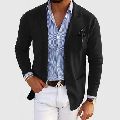 Knit Blazer - Soft Knit Surface & Structured Movement