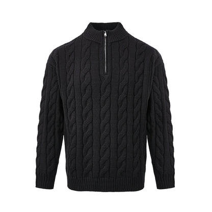 Men's Quarter-Zip Cable Knit Sweater