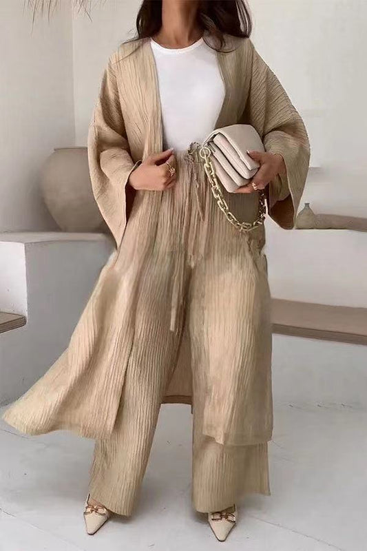 Grynet | Elegant Pleated Kimono Set