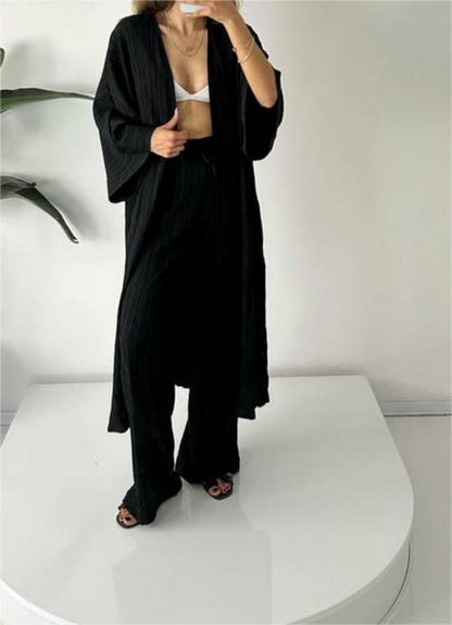 Grynet | Elegant Pleated Kimono Set
