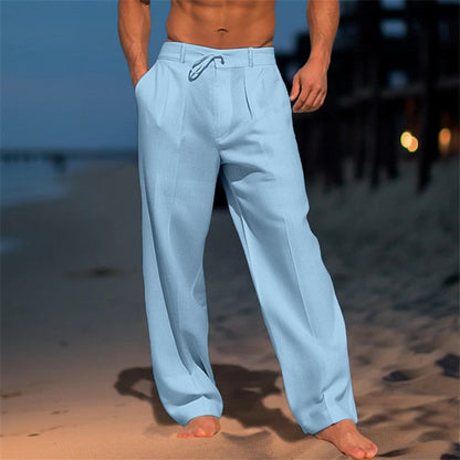 Jonas | Men's Relaxed Fit Trousers – Drawstring Waist & Pleated Front
