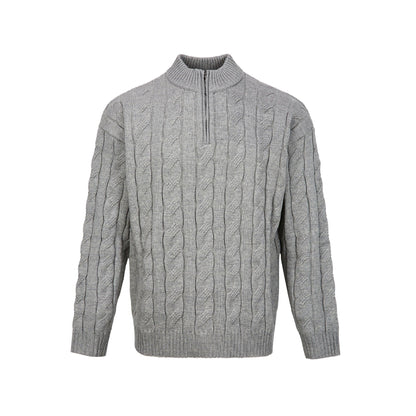Men's Quarter-Zip Cable Knit Sweater