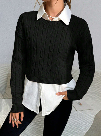 Reese | Women's Cropped Cable Knit Sweater