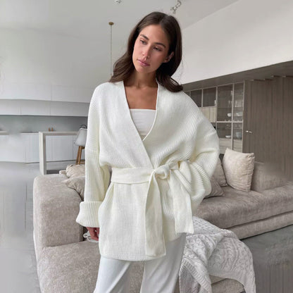 Samantha | Women's Wrap Ribbed Knit Sweater