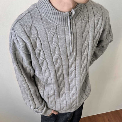 Men's Quarter-Zip Cable Knit Sweater