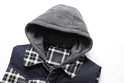 Miles | Men's Hooded Plaid Puffer Vest