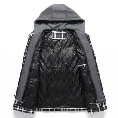 Miles | Men's Hooded Plaid Puffer Vest