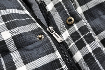 Miles | Men's Hooded Plaid Puffer Vest